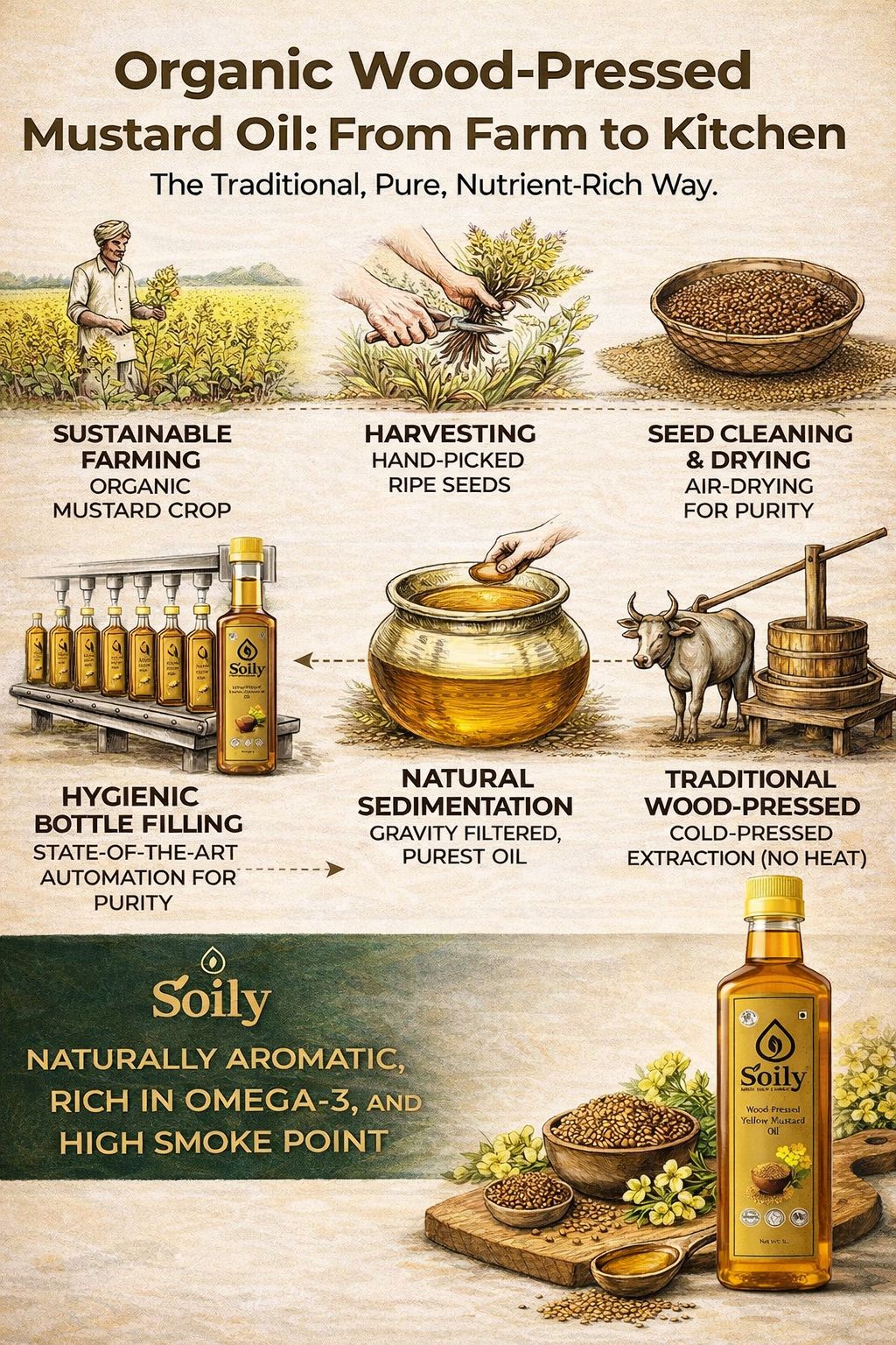 WOOD PREESED YELLOW MUSTARD OIL(1L)