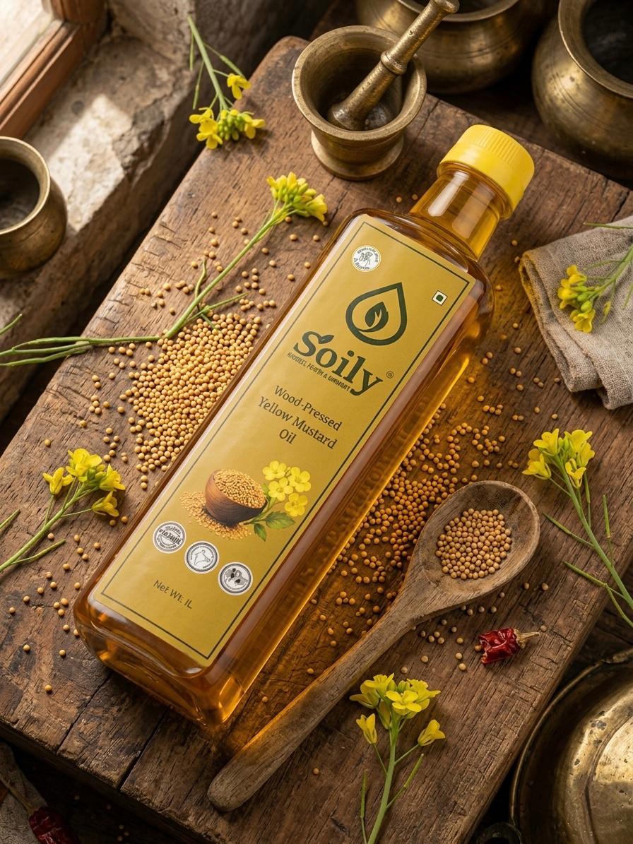 WOOD PREESED YELLOW MUSTARD OIL(1L)