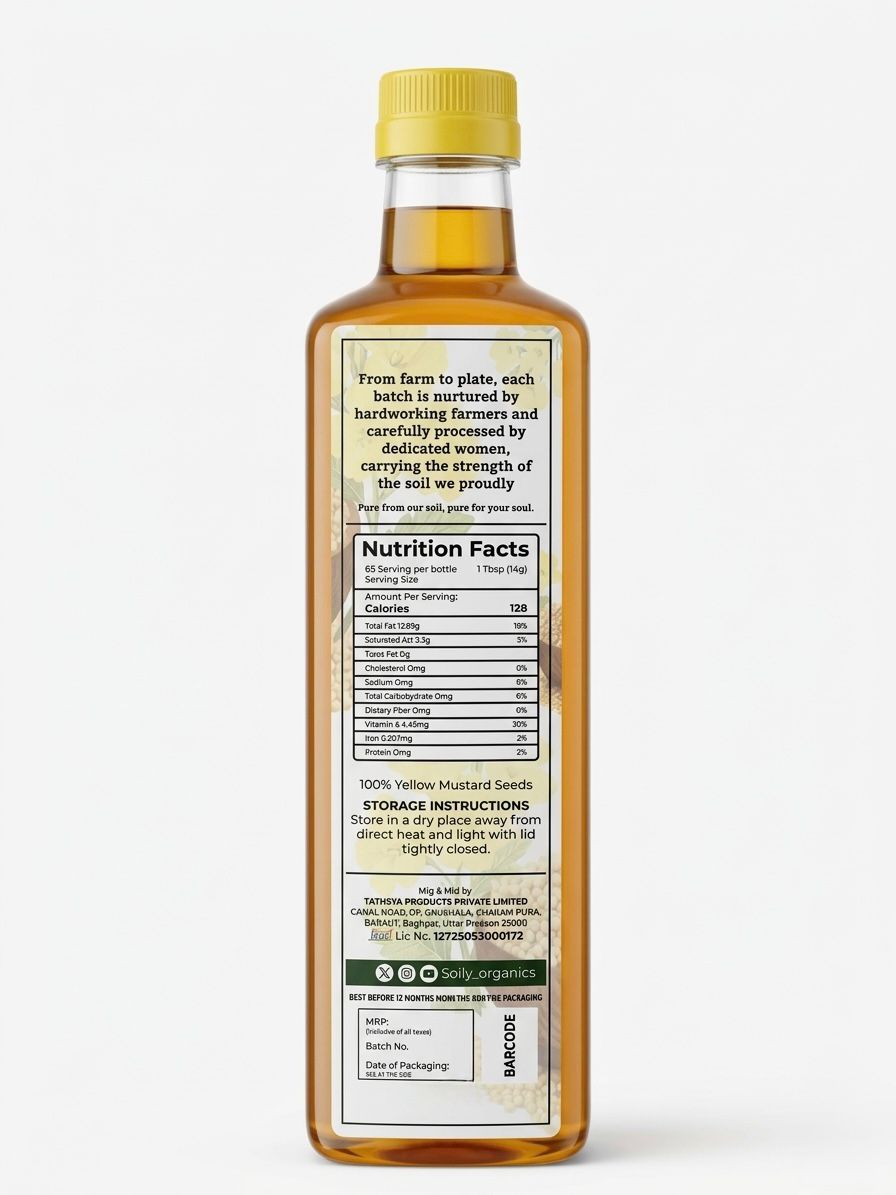 WOOD PREESED YELLOW MUSTARD OIL(1L)